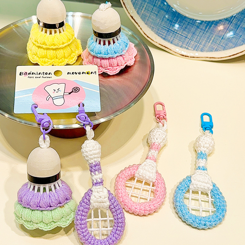 Badminton Yang Yang - Handmade Hook Knitting Badminton Set Hanging