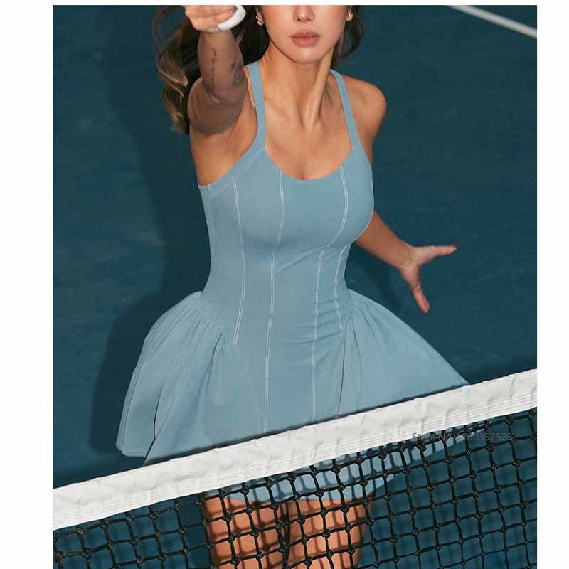 Women Tennis Dress with Bra Ho - Badminton Outfit ulasan dan harga
