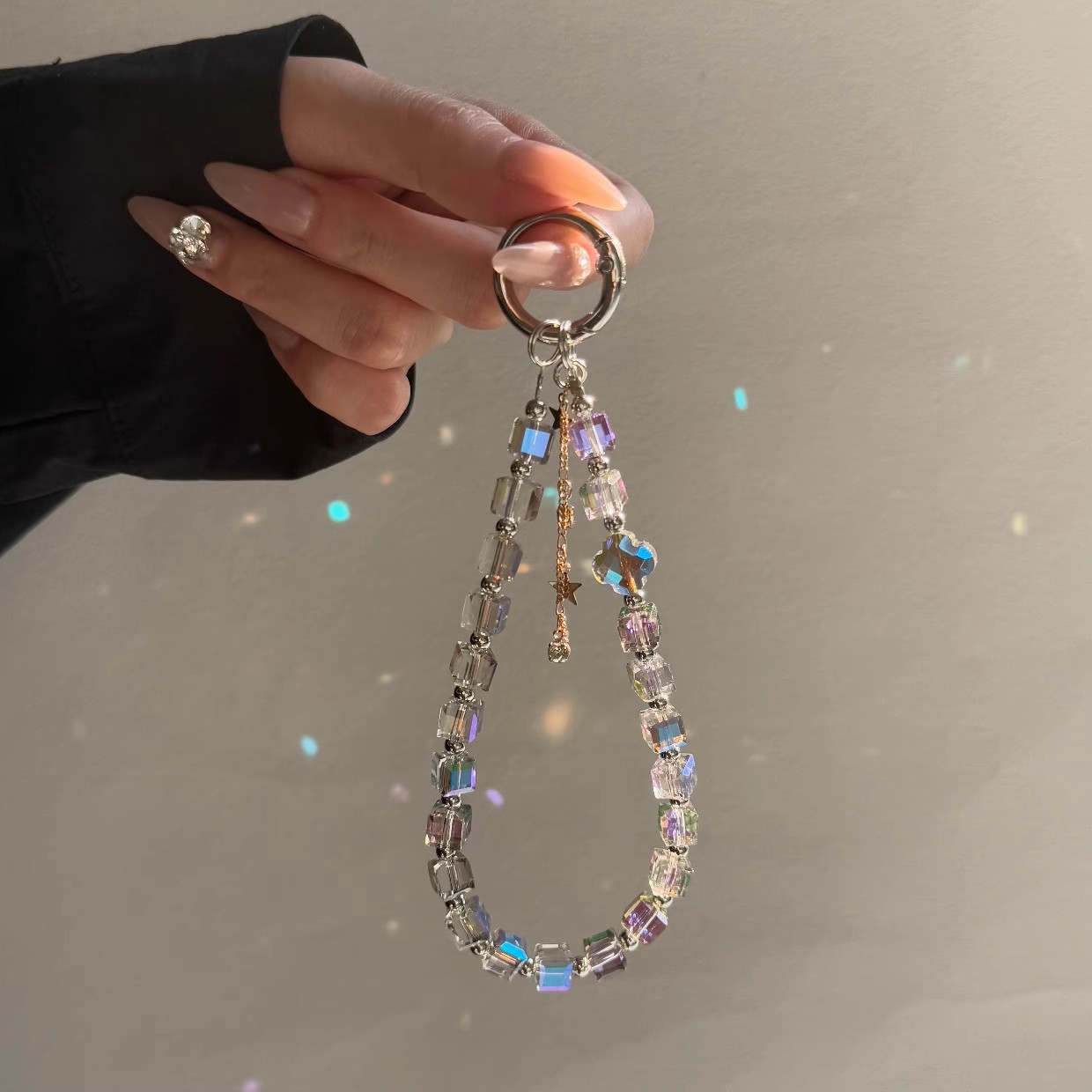 Luxury Crystal Bead Phone Lany - String Tension Clip ulasan dan harga