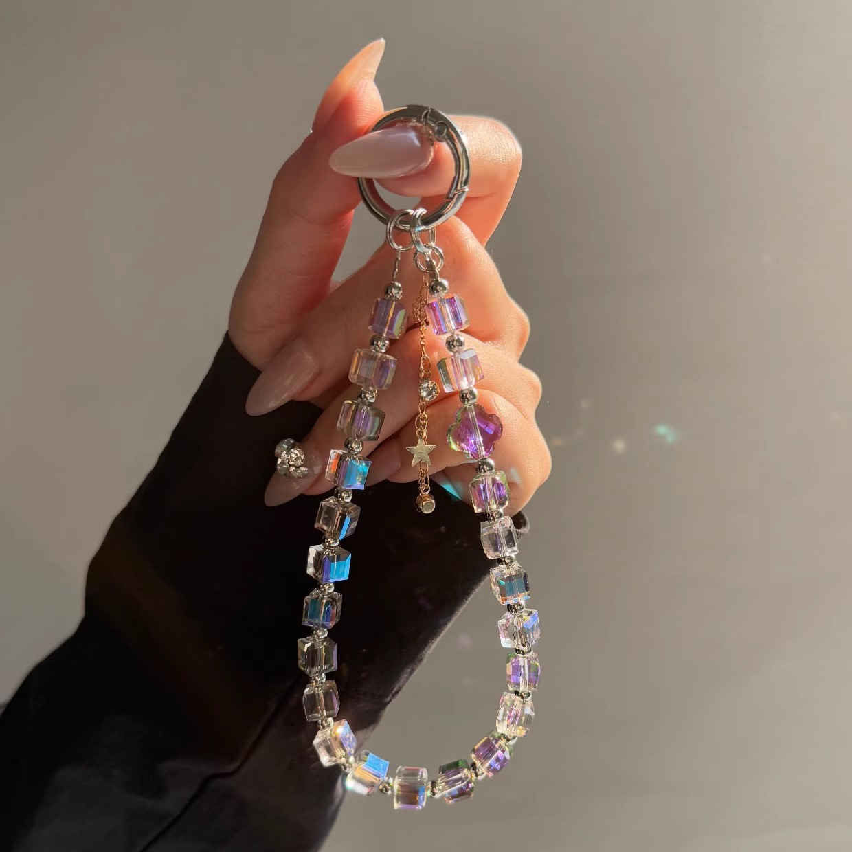 Luxury Crystal Bead Phone Lany - String Tension Clip ulasan dan harga
