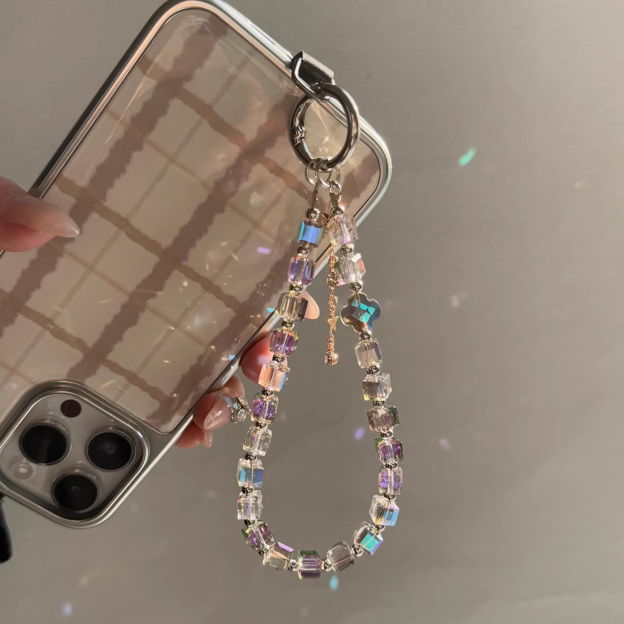 Luxury Crystal Bead Phone Lany - String Tension Clip ulasan dan harga